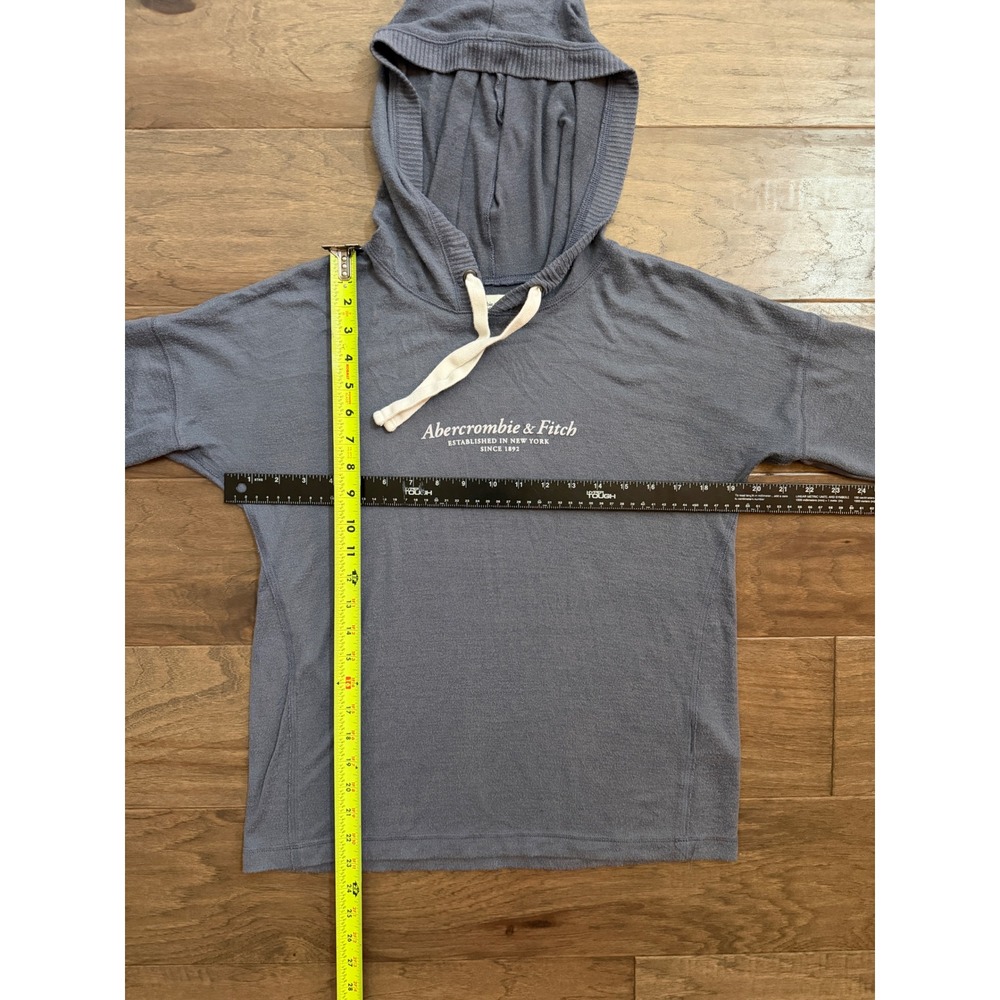 Abercrombie & Fitch Hoodie Womens Medium Blue  Soft Cozy Logo Pullover - Picture 4 of 6